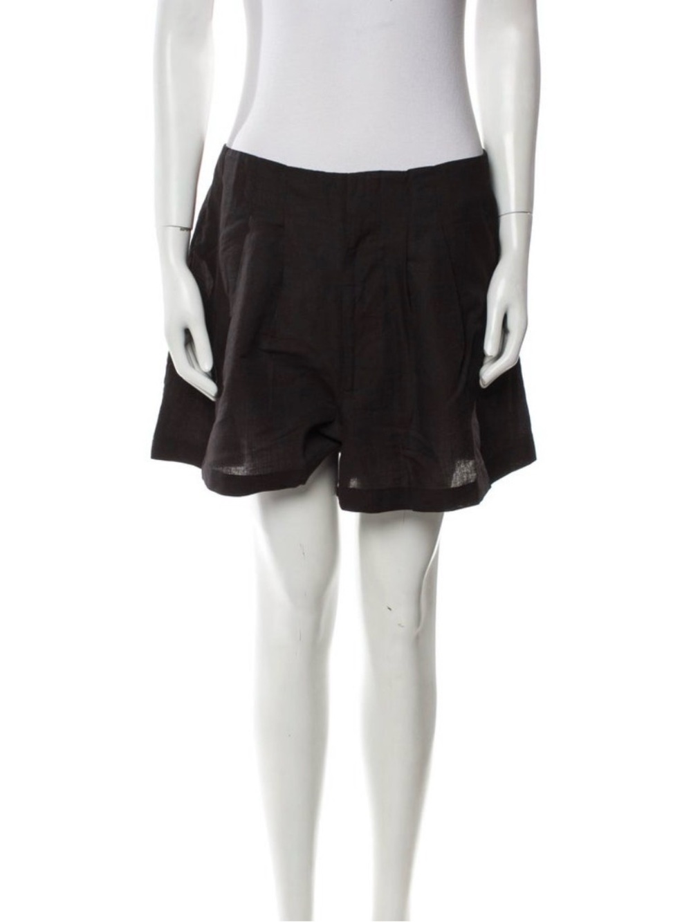 Doen linen and cotton black shorts retro feminine minimal classic
